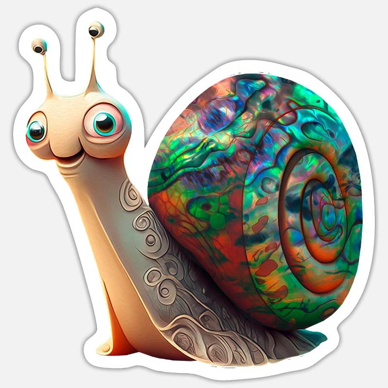 Opal Snail - Opal Snail Shell Sticker size S (10 x 10 cm)