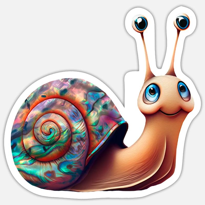 Opal Snail - Opal Snail Shell Sticker size S (10 x 10 cm)