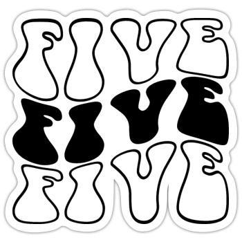 Five 5th Birthday Kids Boys Girls 5 Years Old - Sticker size S (10 x 10 cm) - white matte - Front