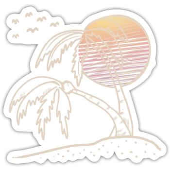 Hello Summer Beach Vibes - Sticker size S (10 x 10 cm) - white matte - Front