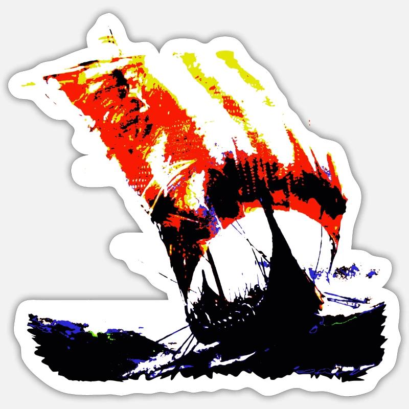 Viking sailing - Sticker Größe S (10 x 10 cm) - Mattweiß