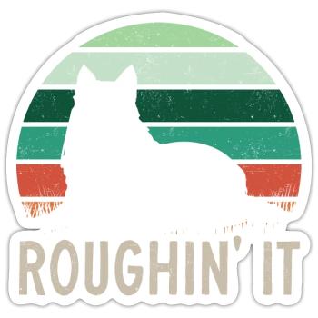Collie à poil long Collie rugueux Chien - Sticker taille S (10 x 10 cm) - blanc mat - Devant