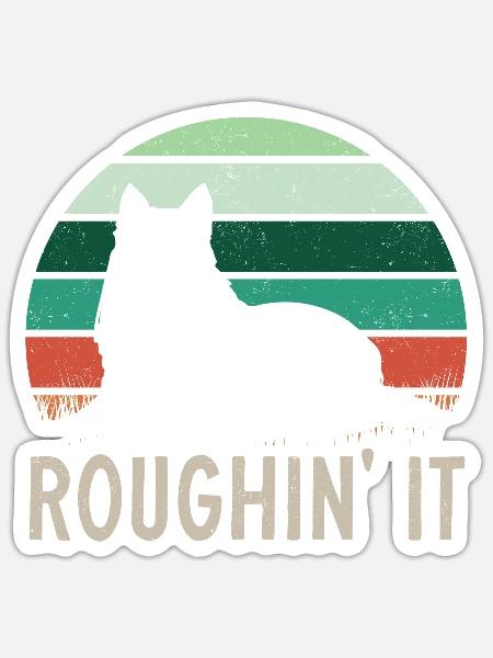 Langhaarcollie Rough Collie Hund - Sticker Größe S (10 x 10 cm) - Mattweiß