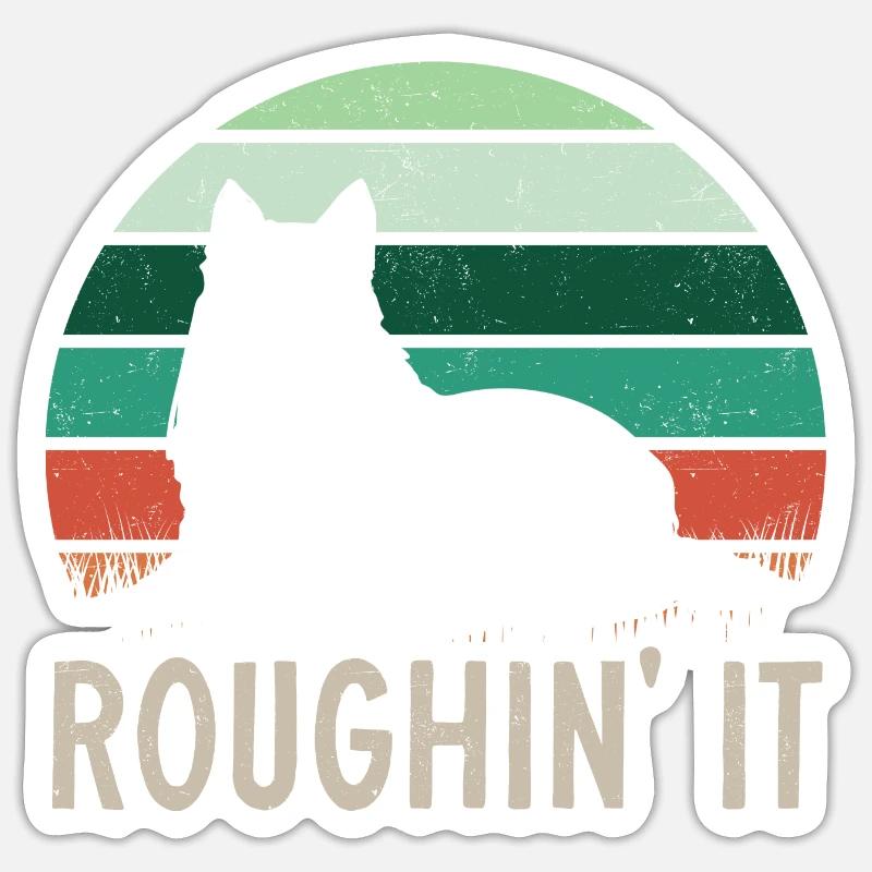 Langhaarcollie Rough Collie Hund - Sticker Größe S (10 x 10 cm) - Mattweiß