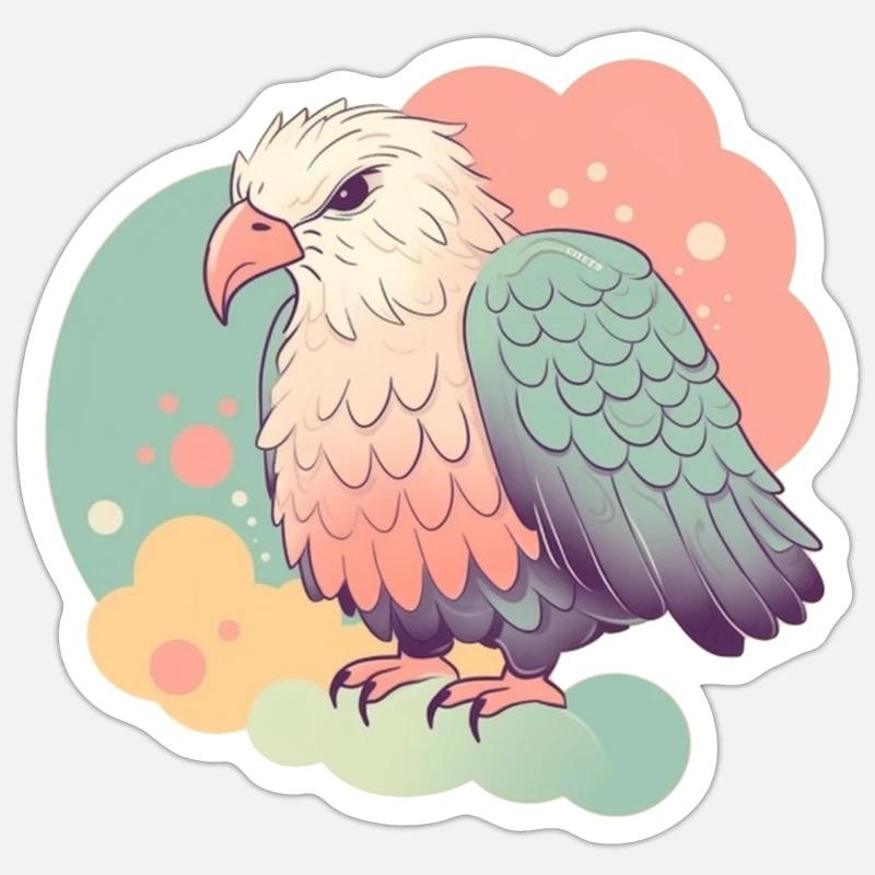 Eagle Pastel Cute Ilustration - Sticker size S (10 x 10 cm) - white matte