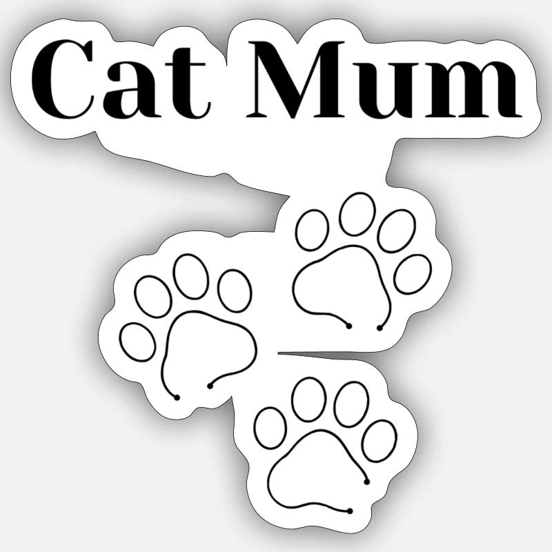 Cat Mum - Sticker Größe S (10 x 10 cm) - Mattweiß