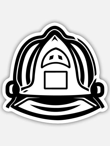 Feuerwehrhelm - Sticker Größe S (10 x 10 cm) - Mattweiß