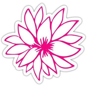 Flower Blume Pflanze - Sticker Größe S (10 x 10 cm) - Mattweiß - Vorne