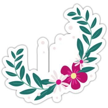 Flower Blume Pflanze - Sticker Größe S (10 x 10 cm) - Mattweiß - Vorne