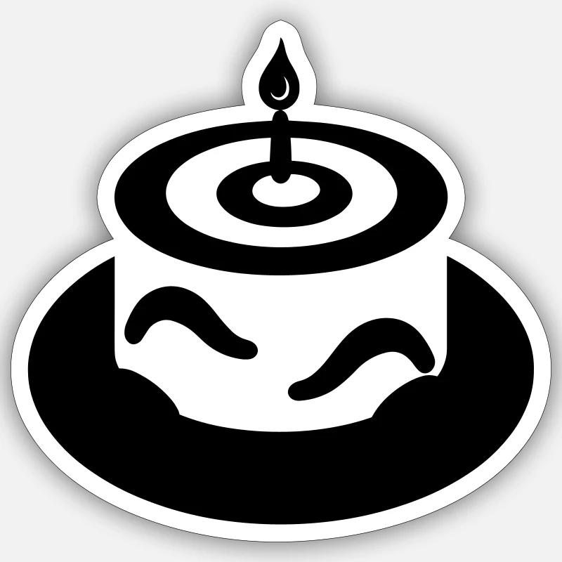 Birthday cake Sticker size S (10 x 10 cm)