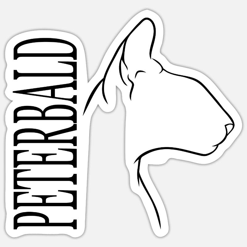 Peterbald Profil Katzen Katze Wilsigns - Sticker Größe S (10 x 10 cm) - Mattweiß