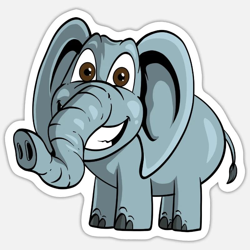 Niedlicher Elefant - Sticker Größe S (10 x 10 cm) - Mattweiß