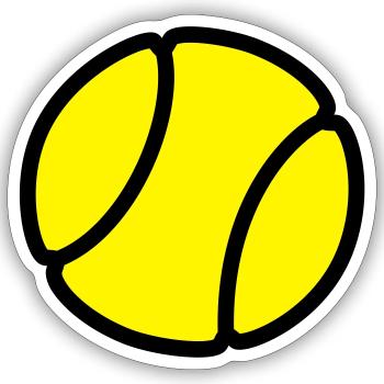 Balle de tennis - Sticker taille S (10 x 10 cm) - blanc mat - Devant