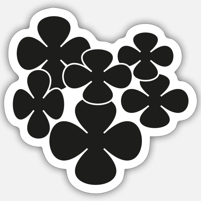 Schwarze Blüten Sticker Größe S (10 x 10 cm)