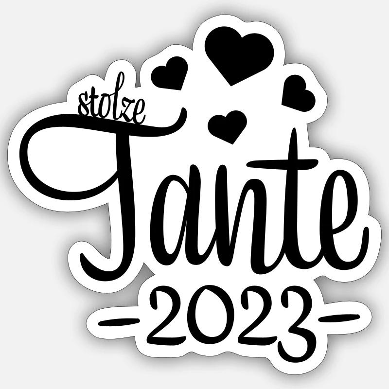 tante 2023 2f 09 - Sticker Größe S (10 x 10 cm) - Mattweiß