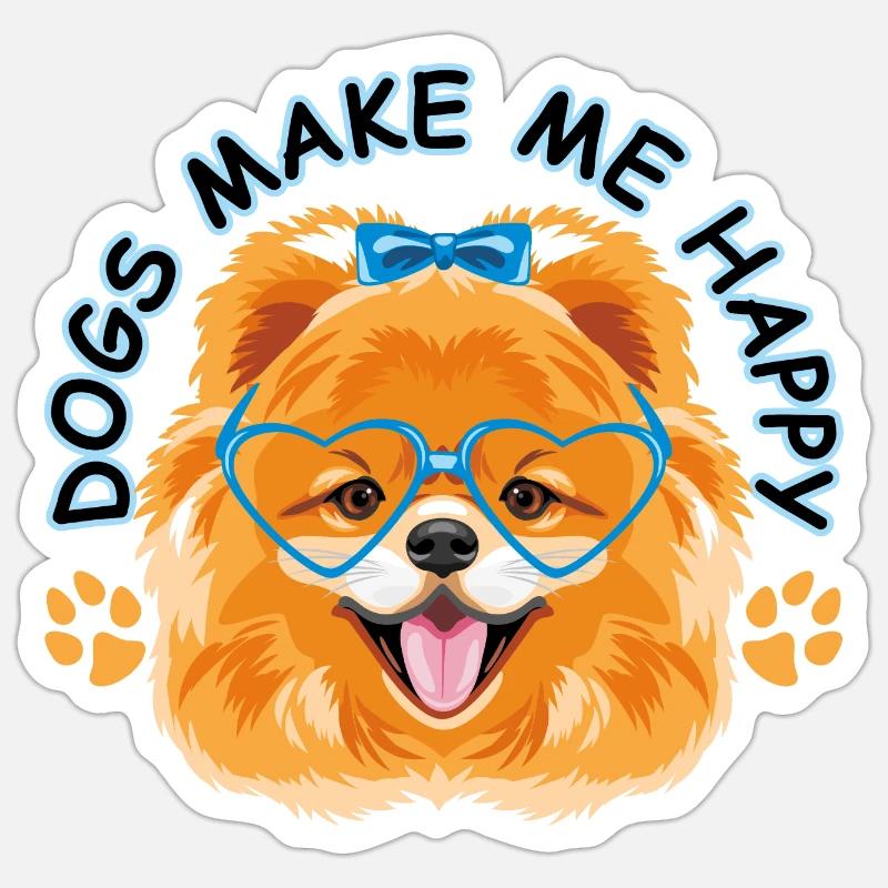 Les chiens me rendent heureux Sticker taille S (10 x 10 cm)