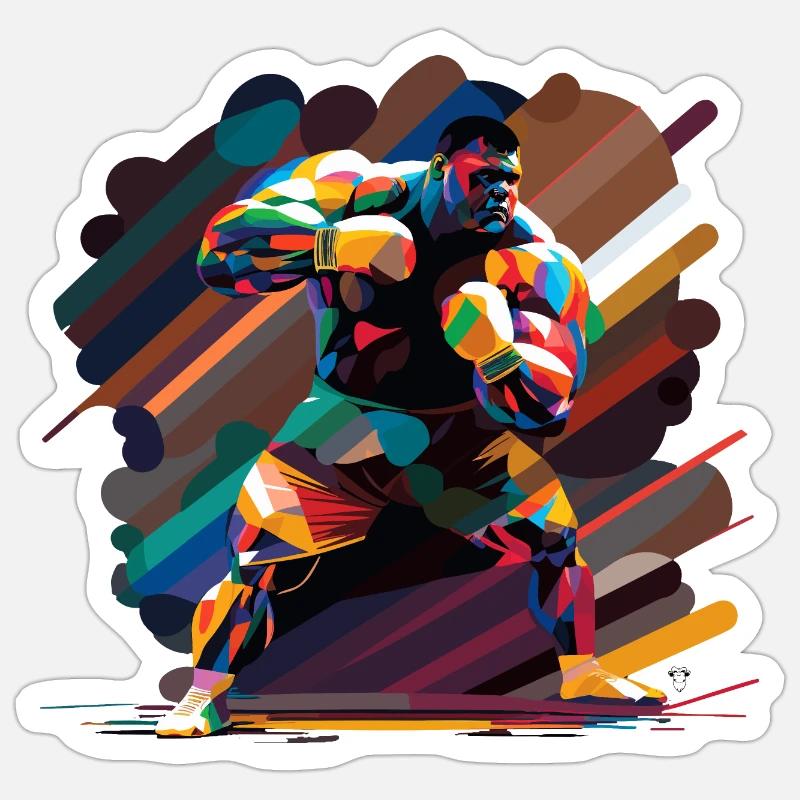 Colour Boxer - Sticker Größe S (10 x 10 cm) - Mattweiß