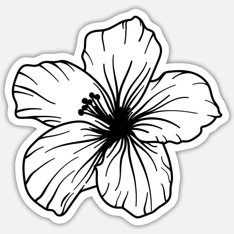 Hibiscus - Sticker taille S (10 x 10 cm) - blanc mat
