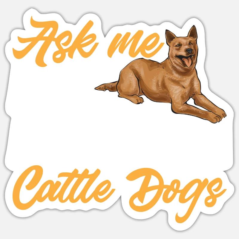 Bouvier australien Red Blue Heeler - Sticker taille S (10 x 10 cm) - blanc mat