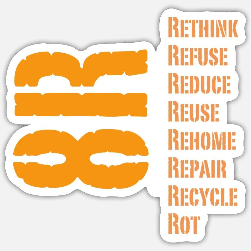 Recyclage - Sticker taille S (10 x 10 cm) - blanc mat