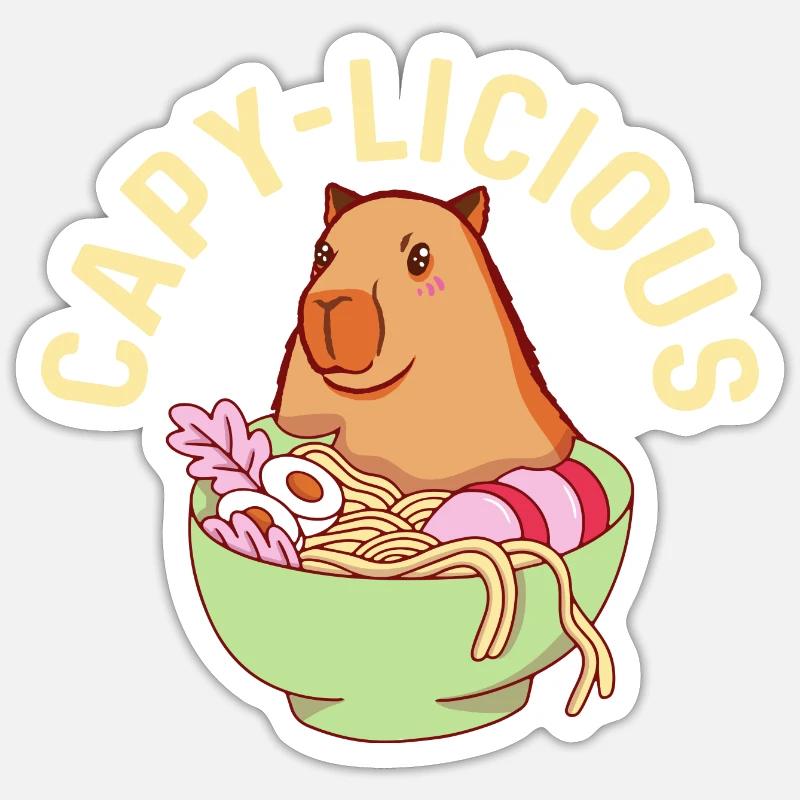 Capy-Licious Capybara Animal Lover - Sticker size S (10 x 10 cm) - white matte