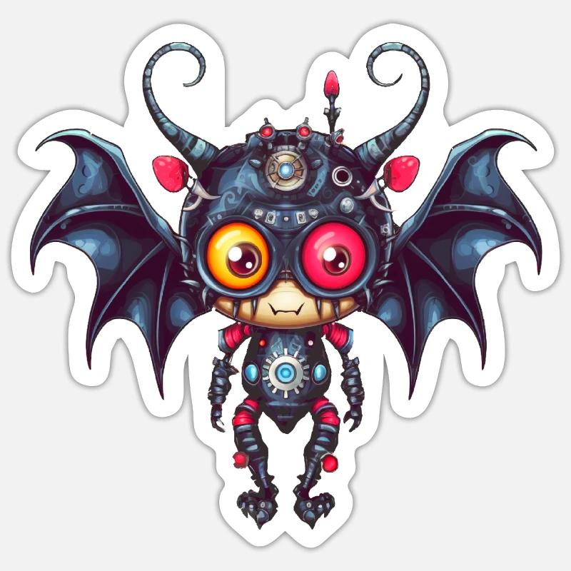 Funny robot vampire Sticker size S (10 x 10 cm)