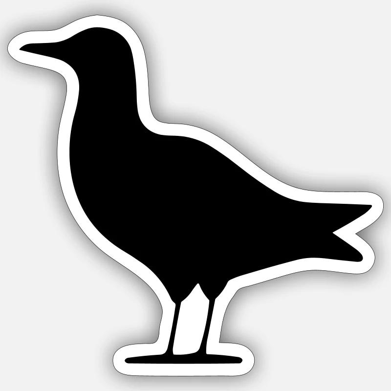 Oiseau - Sticker taille S (10 x 10 cm) - blanc mat