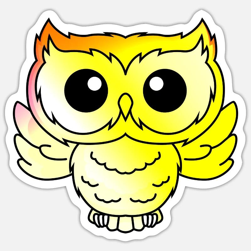 Owl Comic Animal - Sticker size S (10 x 10 cm) - white matte