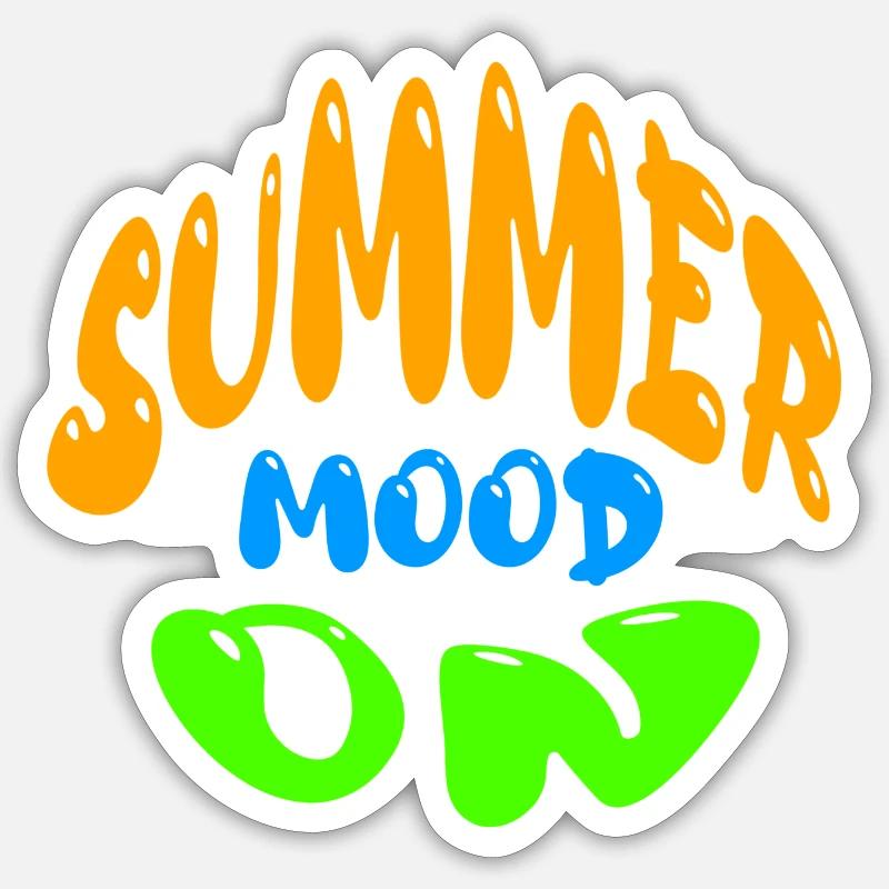 Summer Mood On - Sticker Größe S (10 x 10 cm) - Mattweiß