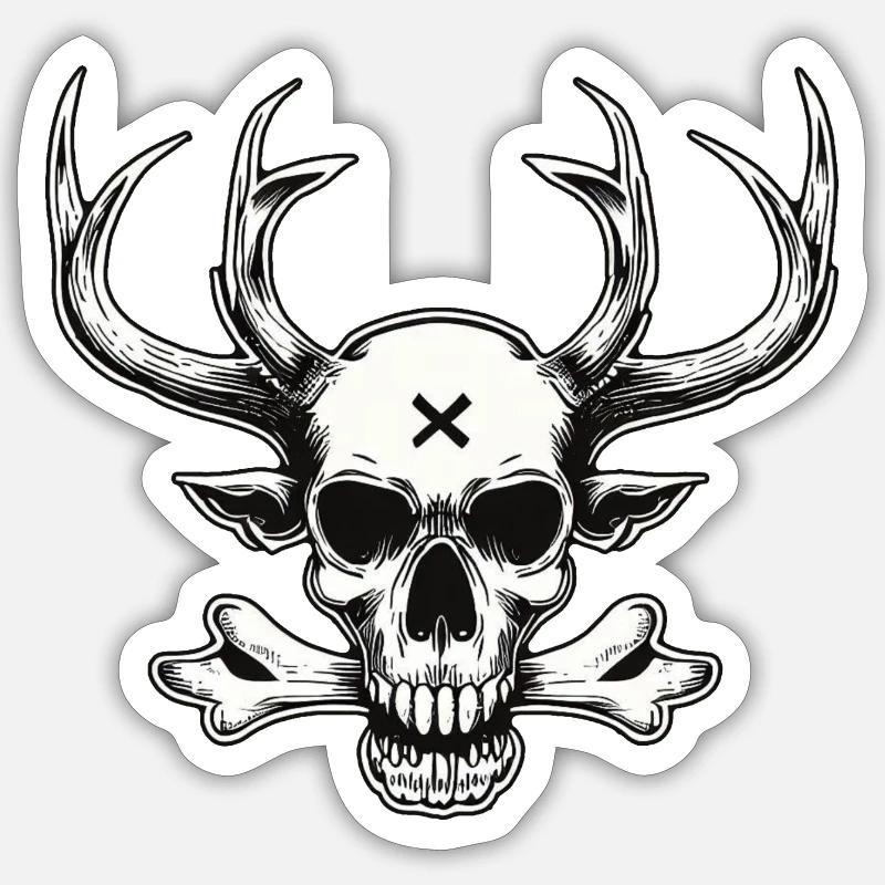 Deer Skull -Jolley Roger Sticker size S (10 x 10 cm)