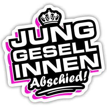 Junggesellinnen Abschied Jga - Sticker Größe S (10 x 10 cm) - Mattweiß - Vorne