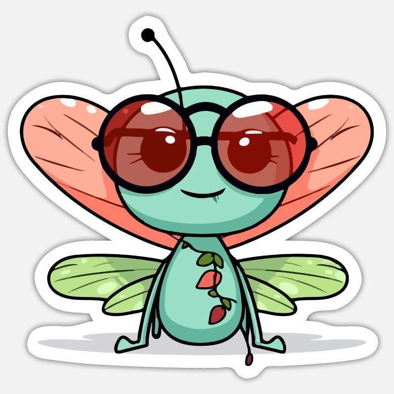 Meli la libellule - Sticker taille S (10 x 10 cm) - blanc mat