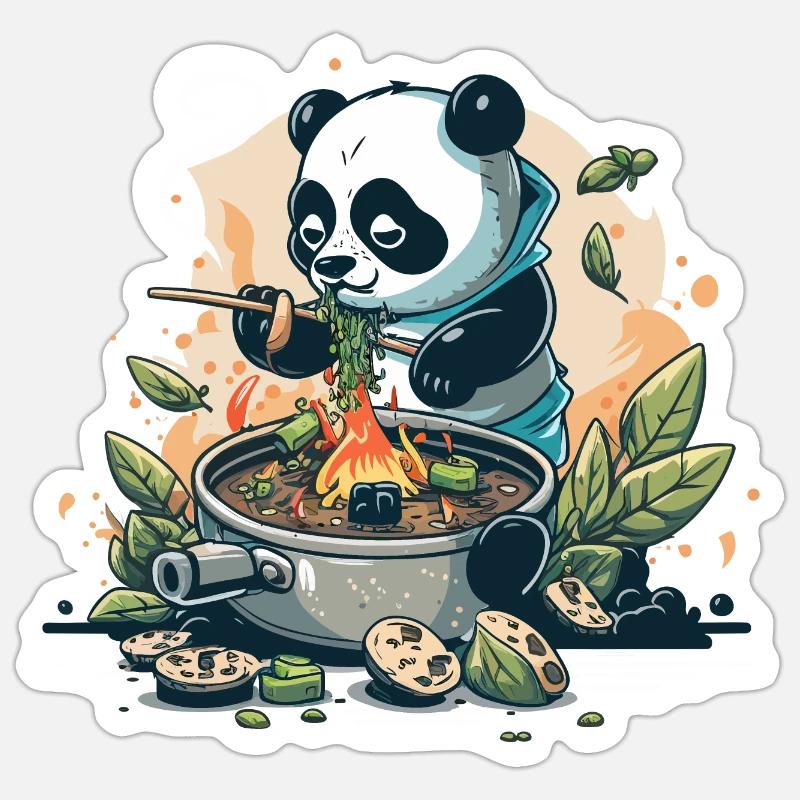 Panda Chef - Sticker size S (10 x 10 cm) - white matte