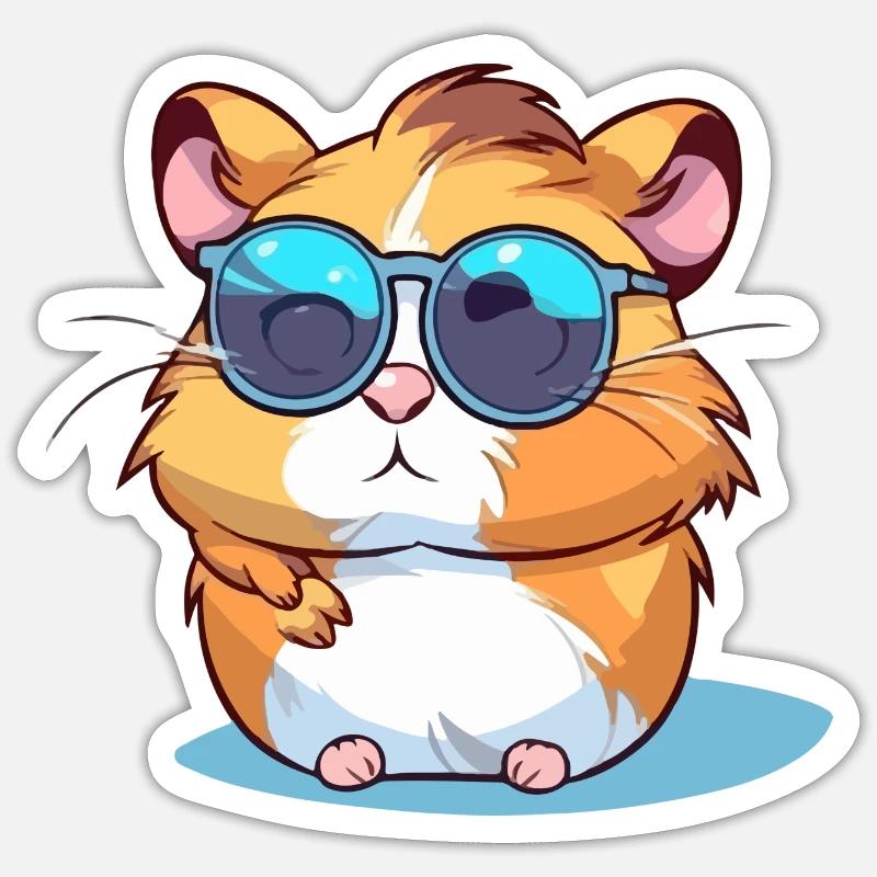 Koki the hamster - Sticker size S (10 x 10 cm) - white matte
