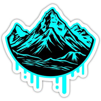 Berge Symbol Mountains - Sticker size S (10 x 10 cm) - white matte - Front