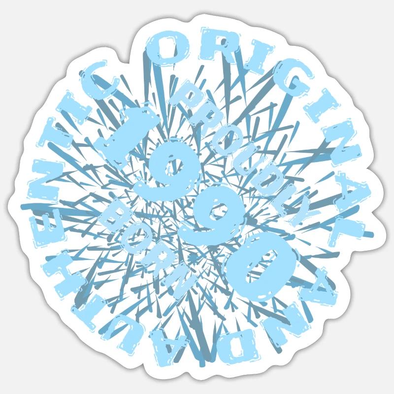 Année 1990 - Sticker taille S (10 x 10 cm) - blanc mat