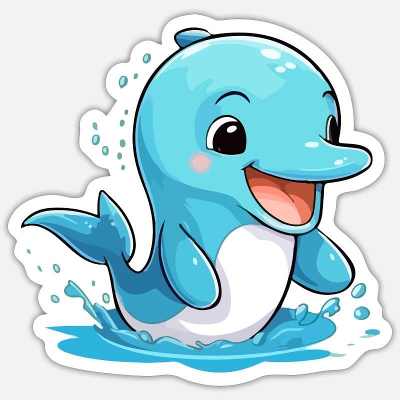 Held der Delfin Sticker Größe S (10 x 10 cm)