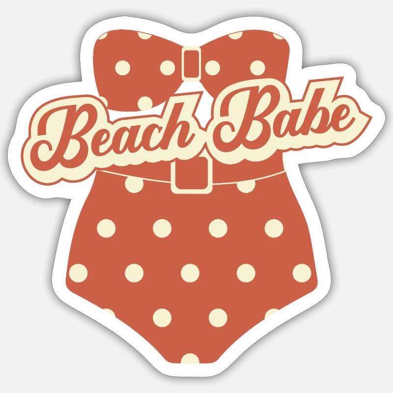 Beach Babe Bikini Beach Summer Sun Sun Summer Sticker size S (10 x 10 cm)