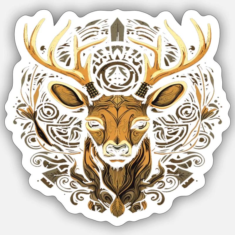 Hirschkopf 10 Sticker Größe S (10 x 10 cm)