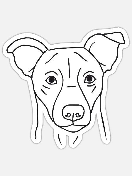 Jack Russell Terrier - Sticker Größe S (10 x 10 cm) - Mattweiß