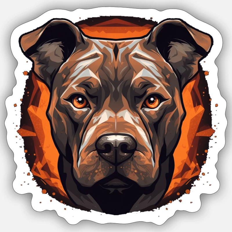 Pitbull - Sticker taille S (10 x 10 cm) - blanc mat