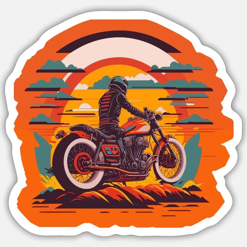 Biker Vibes - Sticker Größe S (10 x 10 cm) - Mattweiß