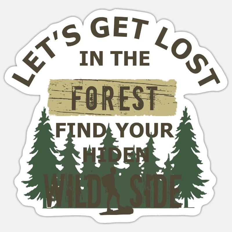 Perdez-vous dans la randonnée en forêt Sticker taille S (10 x 10 cm)