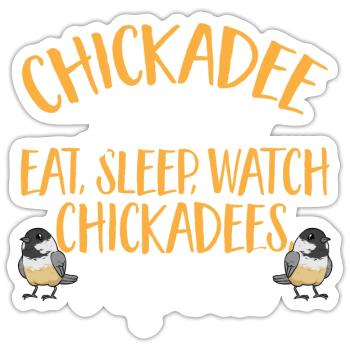 Observation des oiseaux mésanges - Sticker taille S (10 x 10 cm) - blanc mat - Devant