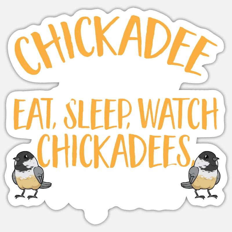 Meise Vogel Chickadee Vogelbeobachtung - Sticker Größe S (10 x 10 cm) - Mattweiß