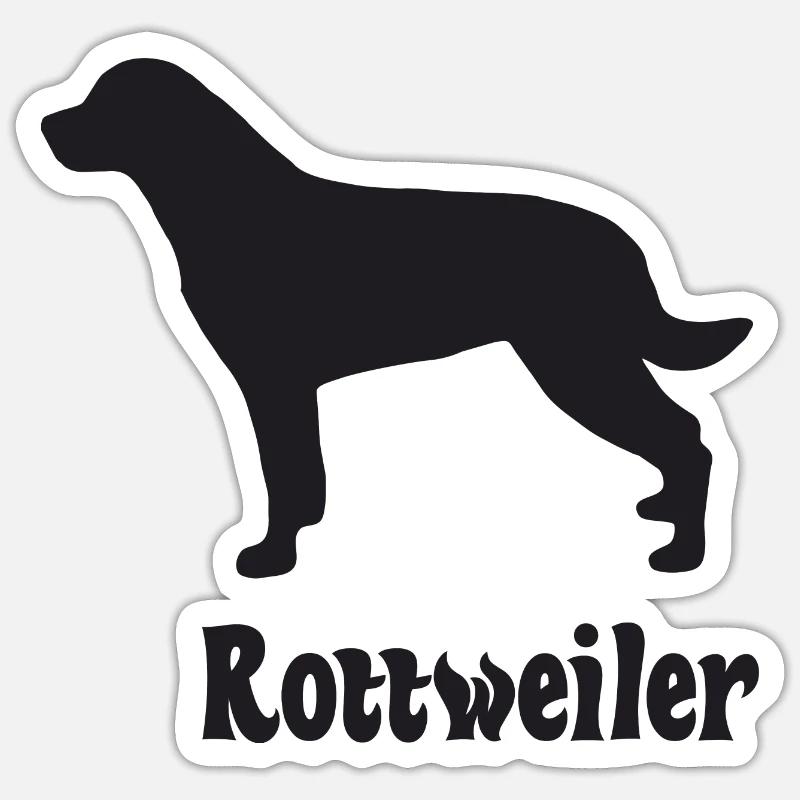 Rottweiler Silhouette - Sticker Größe S (10 x 10 cm) - Mattweiß
