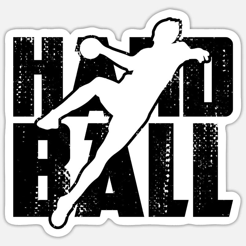 Handball - Sticker taille S (10 x 10 cm) - blanc mat