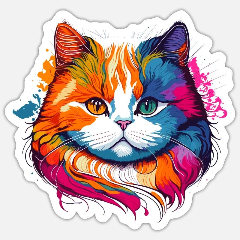 Fat Splash Cat Sticker size S (10 x 10 cm)