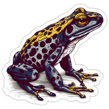 La grenouille empoisonnée vénéneuse vit sous les tropiques - Sticker taille S (10 x 10 cm) - blanc mat - Devant
