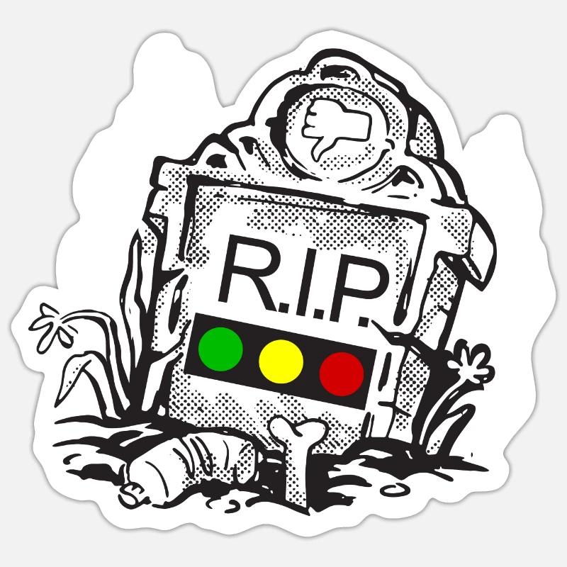 Traffic light Rest in Peace RIP Sticker size S (10 x 10 cm)